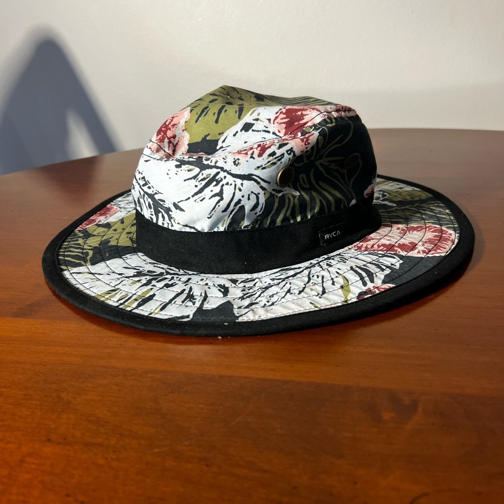 RVCA Tropical Print Hat - Black, Green, and Red